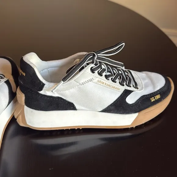 Sam Edelman ‘Layla’ Sneakers size 6.5 women’s Black &amp; White Shoes