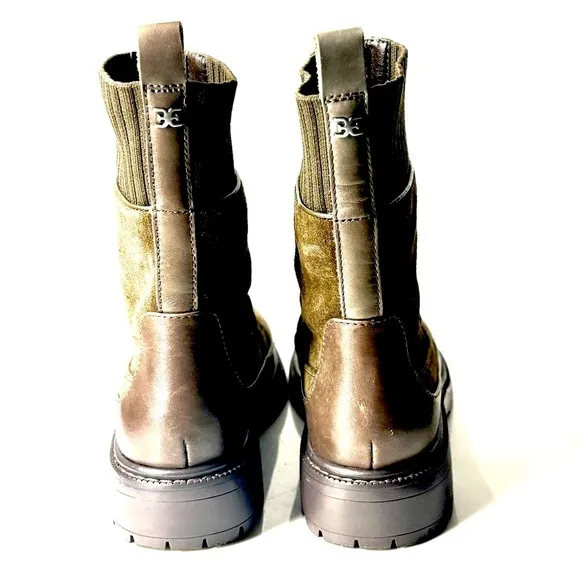 Sam Edelman Leone Alpine Green Front Zipper Round Toe Chelsea Ankle Boots Sz 7