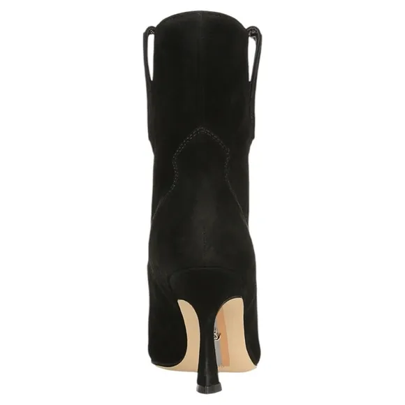 Sam Edelman Moe 10 Spoon Heel Elegant Black Suede Ankle Boots