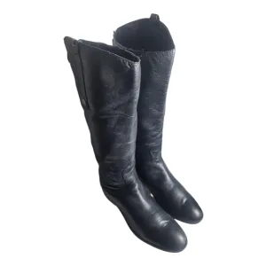 Sam Edelman Penny Riding Boots Tall Leather Zip Black Western 8.5 W