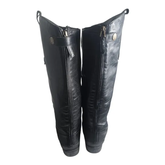 Sam Edelman Penny Riding Boots Tall Leather Zip Black Western 8.5 W