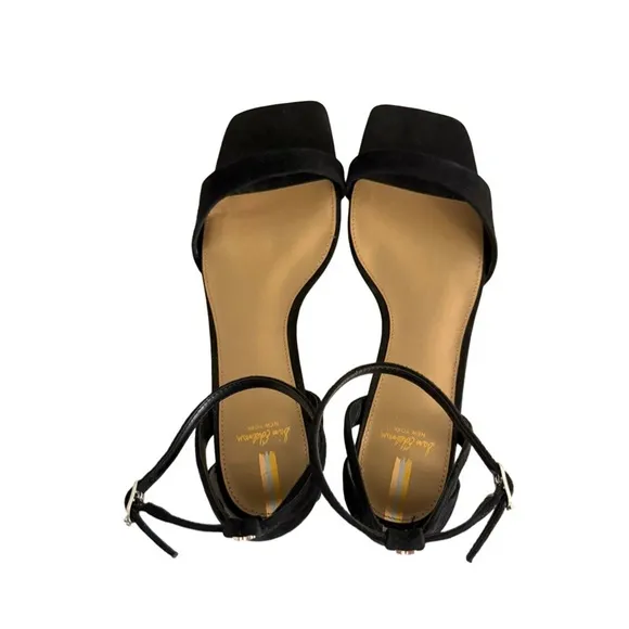Sam Edelman Wilson Block Heel Sandals Ankle Strap Suede Leather Black Size 9.5