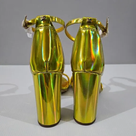 Sam Edelman Yaro Block Heel Sandal Metallic Mimosa Gold Size 11