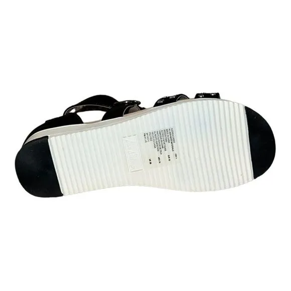 Sam Edelman Little Girls Audrea Cassie Sandals Black Faux Leather 4M New