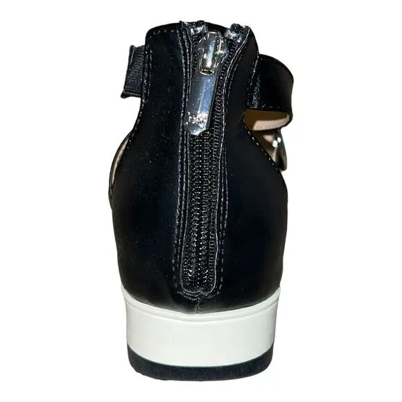 Sam Edelman Little Girls Audrea Cassie Sandals Black Faux Leather 4M New