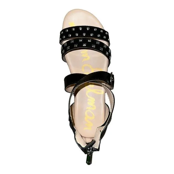 Sam Edelman Little Girls Audrea Cassie Sandals Black Faux Leather 4M New