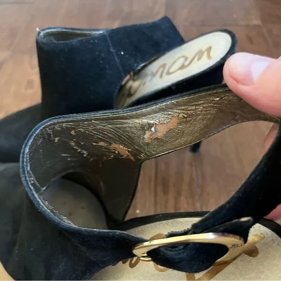 Sam Edelman Suede Sling Back Booties Size 10