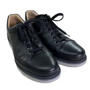 Samuel Hubbard Flight Sneaker Shoes Sz 8.5‎ Low-Top Black Leather Lace Up