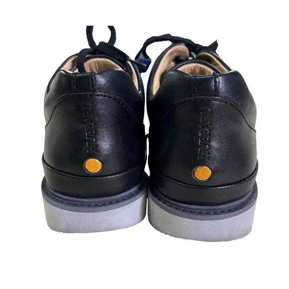 Samuel Hubbard Flight Sneaker Shoes Sz 8.5‎ Low-Top Black Leather Lace Up