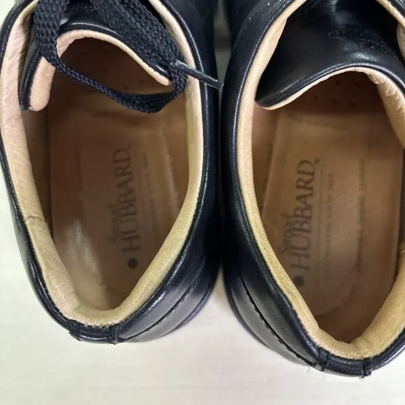 Samuel Hubbard Flight Sneaker Shoes Sz 8.5‎ Low-Top Black Leather Lace Up