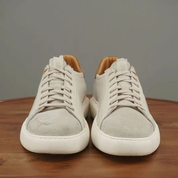 Samuel Hubbard Womens Sunset Sneakers Shoes Light Gray Leather Suede Size 10