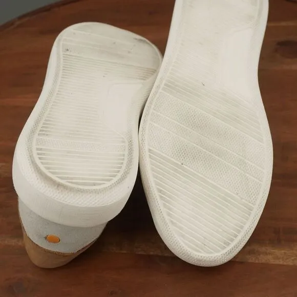 Samuel Hubbard Womens Sunset Sneakers Shoes Light Gray Leather Suede Size 10