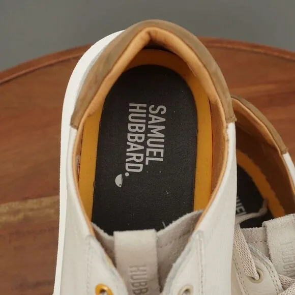 Samuel Hubbard Womens Sunset Sneakers Shoes Light Gray Leather Suede Size 10
