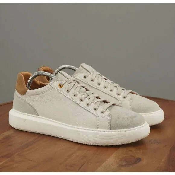 Samuel Hubbard Womens Sunset Sneakers Shoes Light Gray Leather Suede Size 10