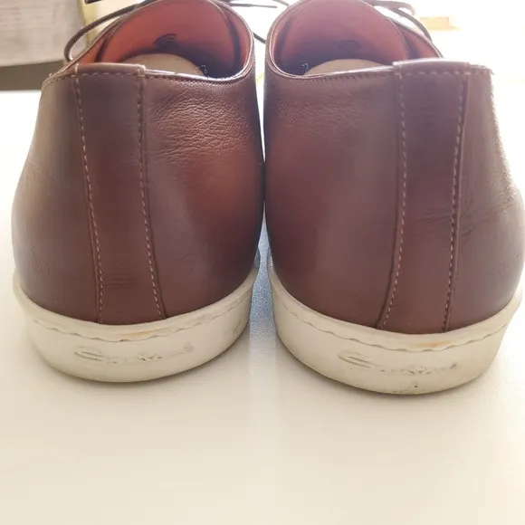 Santoni Mens 13D Dilate Atlantis Lace Up Leather Shoes Brown