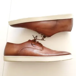 Santoni Mens 13D Dilate Atlantis Lace Up Leather Shoes Brown