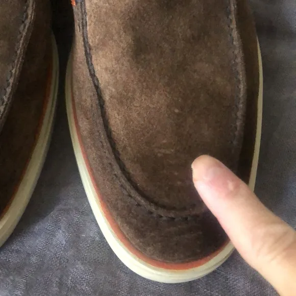 Santoni mens suede shoes