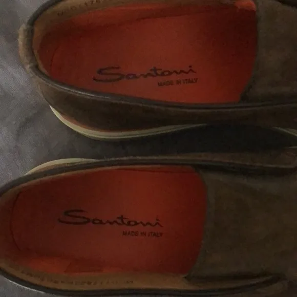 Santoni mens suede shoes