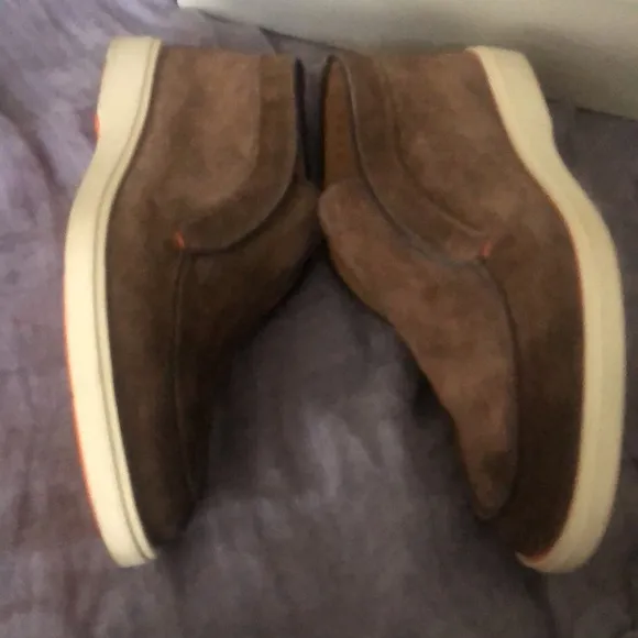 Santoni mens suede shoes