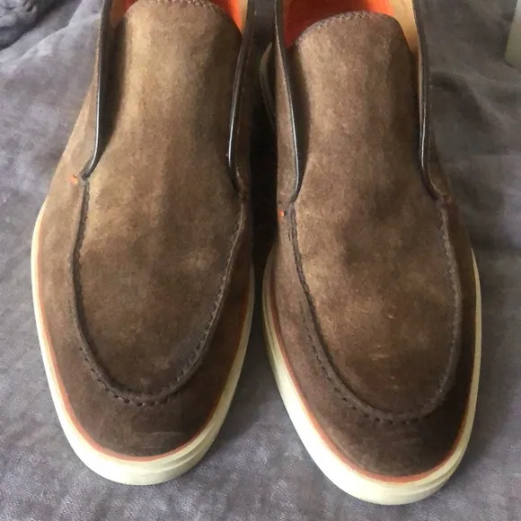 Santoni mens suede shoes