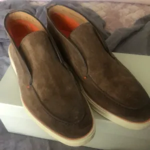 Santoni mens suede shoes