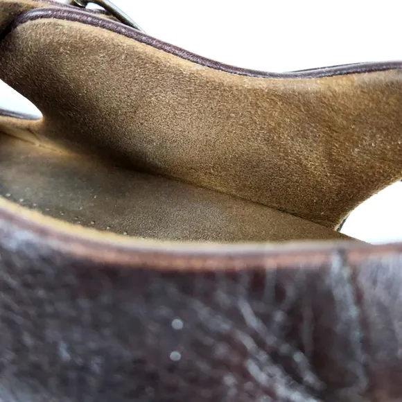 SAS Bravo Brown Tripad Heel 3 Strap Pebbled Leather Sandal Mens Shoes US Sz  11M