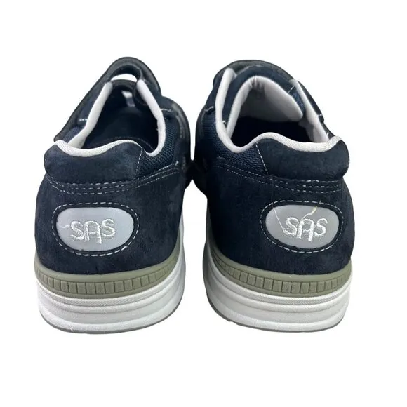 SAS Mens JV Mesh Active Sneakers Blue/Gray Adjustable Strap Comfort Shoes 11.5W