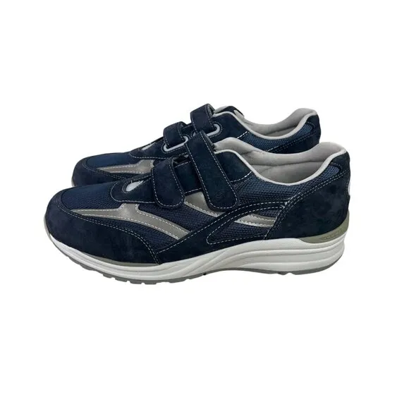 SAS Mens JV Mesh Active Sneakers Blue/Gray Adjustable Strap Comfort Shoes 11.5W