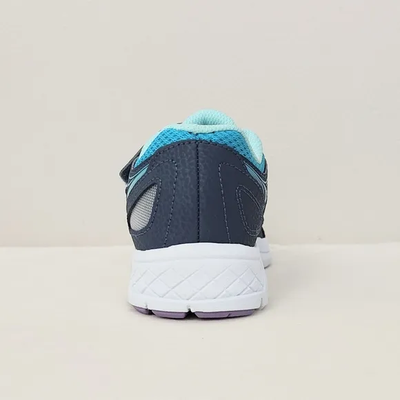 Saucony Cohesion 14 Girl's Sneakers Size 2.5M Turquoise Purple Shoes Easy Pull