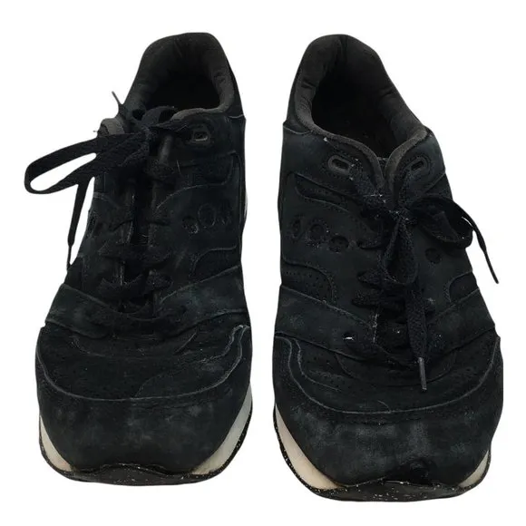 Saucony Leather Courageous Sneakers Trainers Shoes Men 10.5 Black Suede