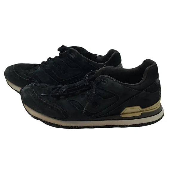 Saucony Leather Courageous Sneakers Trainers Shoes Men 10.5 Black Suede