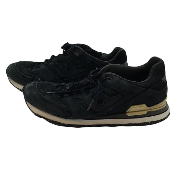 Saucony Leather Courageous Sneakers Trainers Shoes Men 10.5 Black Suede