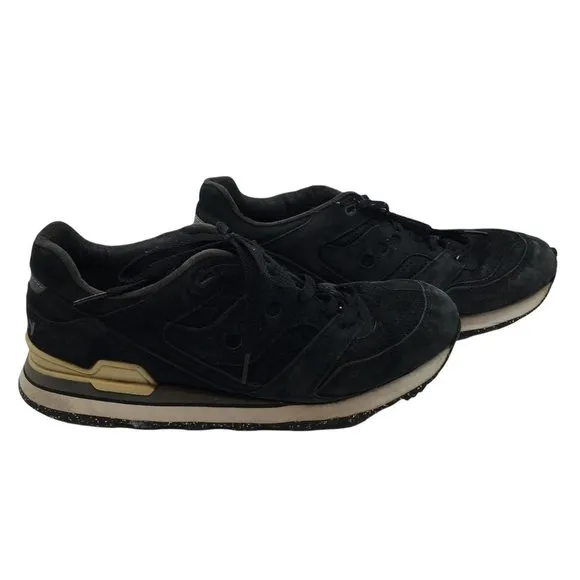 Saucony Leather Courageous Sneakers Trainers Shoes Men 10.5 Black Suede
