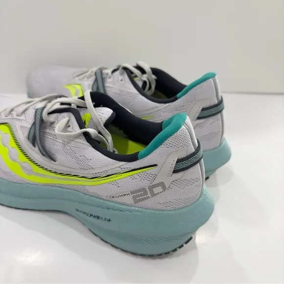 Saucony Triumph 20 Grey Blue Volt Men’s Running Shoes Sneakers Trainer