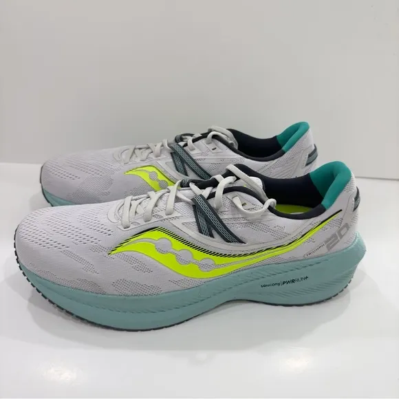 Saucony Triumph 20 Grey Blue Volt Men’s Running Shoes Sneakers Trainer
