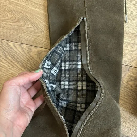 Sbicca Gusto Khaki Suede Over the Knee Boots Size 7.5 Nasty Gal