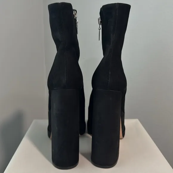 Schultz SELENE CASUAL NUBUCK BLACK PLATFORM HEELED BOOTIE
