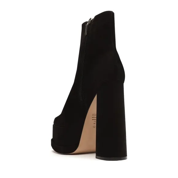 Schultz SELENE CASUAL NUBUCK BLACK PLATFORM HEELED BOOTIE