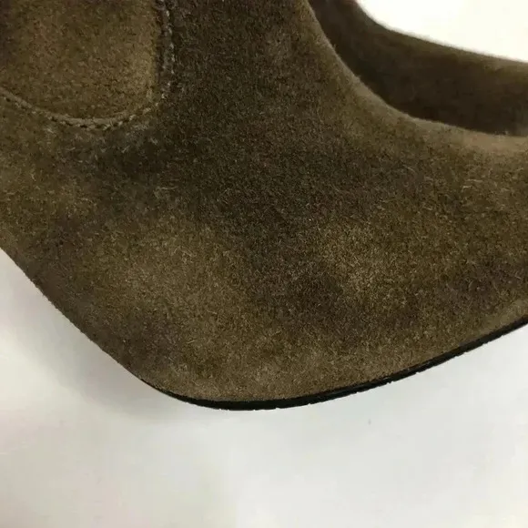 Schutz Brown Suede Heeled Foldover Heeled Booties Ankle Boots Women's Size 9