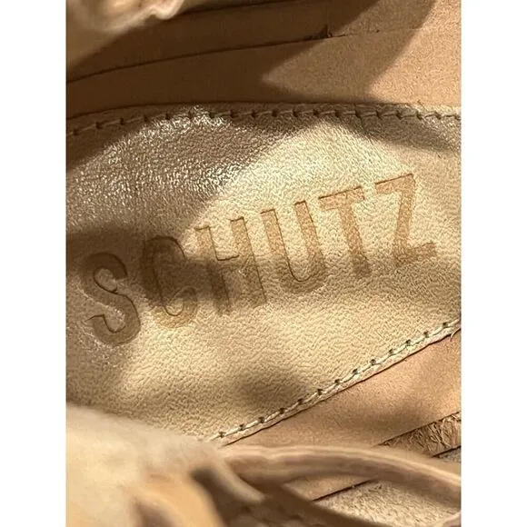 Schutz Shoes 9 1/2 Julianna Tan Suede Strappy Heels New 9.5