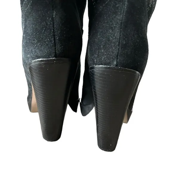 Schutz Suede Meggy Western Boots Black Size 9