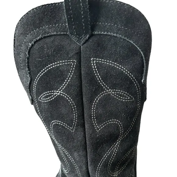 Schutz Suede Meggy Western Boots Black Size 9