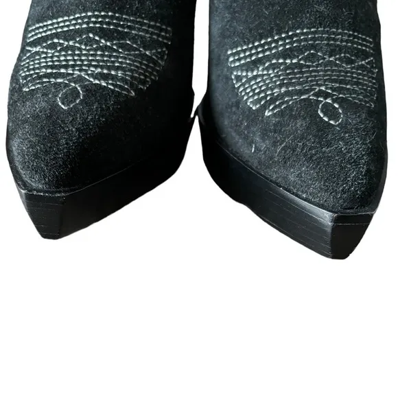 Schutz Suede Meggy Western Boots Black Size 9
