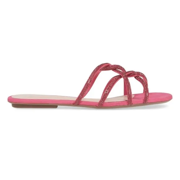 SCHUTZ Uzia Crystal Embellished Slide Sandal pink 6.5