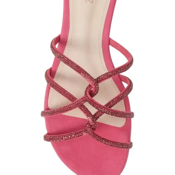 SCHUTZ Uzia Crystal Embellished Slide Sandal pink 6.5