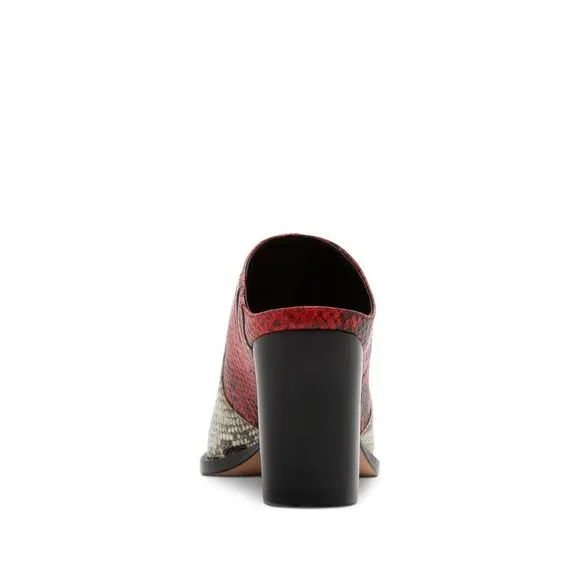 SCHUTZ Womens Beige Snake Western Destiny Almond Slip On Heeled Mules Shoes 10 B