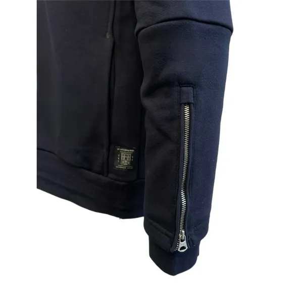 SCOTCH &amp; SODA Navy Blue Hoodie with Side Zipper