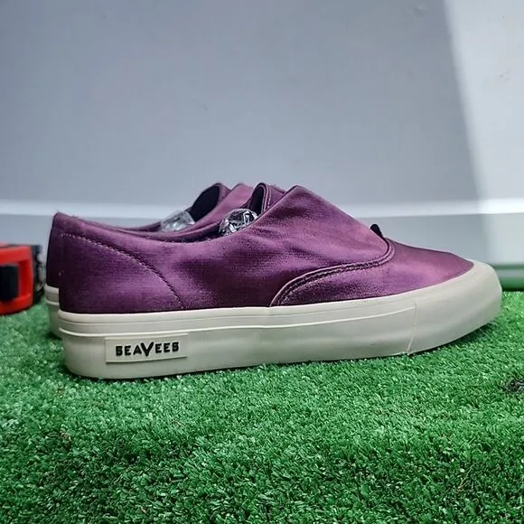 SEAVEES COLOR SATIN PLUM☆PURPLE SUNSET STRIP -SLIP ON SNEAKERS SIZE 8.5