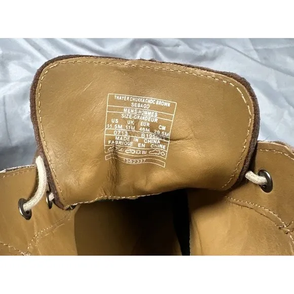 Sebago Thayer Chukka Boots Men 11.5 Brown Suede Leather Casual Dress Shoes