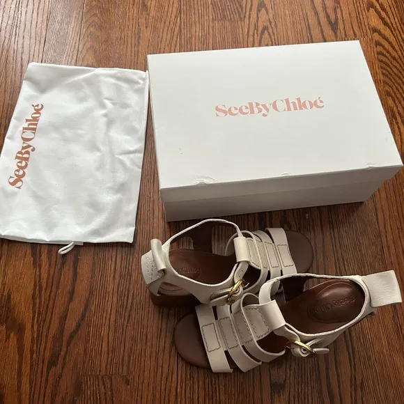 See By Chloe Millye Fisherman Heel Sandals, Size 37